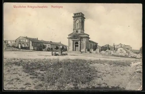 AK Nonhigny, Teilansicht mit Kirche