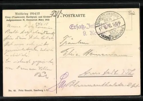 AK Cirey, l`église, soldats sur la place