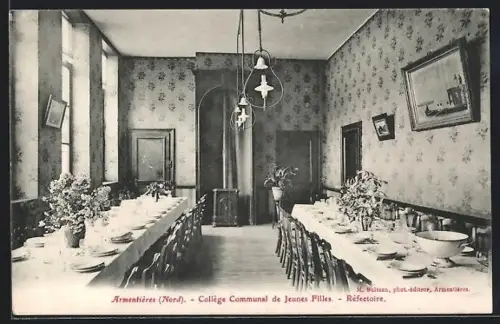 AK Armentières /Nord, Collège Communal de Jeunes Filles, Réfectoire