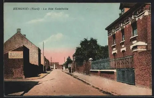 AK Hergnies /Nord, La Rue Gambetta