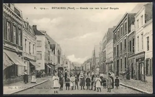 AK Estaires /Nord, Grande rue vers le neuf Berqin