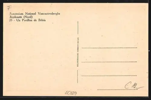 AK Zuydcoote /Nord, Sanatorium National Vancauwenberghe, Un Pavillon de Bébés