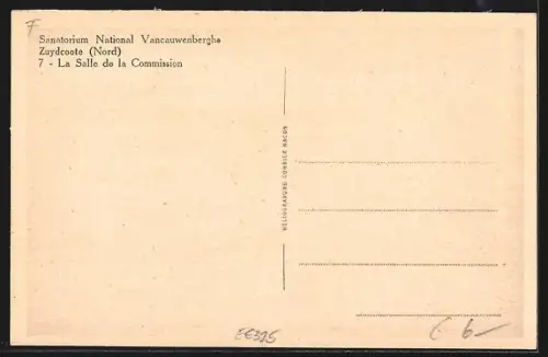 AK Zuydcoote, Sanatorium National Vancauwenberghe, La Salle de la Commission