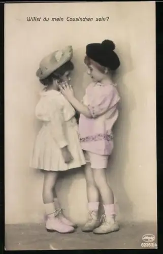 Foto-AK Amag Nr. 62353/4: Junge mit seinem Cousinchen