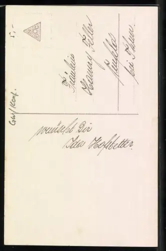 Foto-AK Amag Nr. 63059/2: Junge Frau im Kleid, Glückwunsch zur Konfirmation