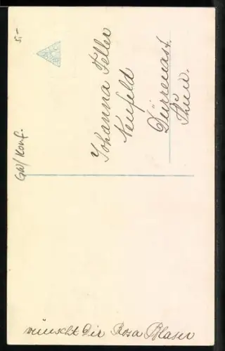 Foto-AK Amag Nr. 63061/4: Junge Frau im Kleid, Glückwunsch zur Konfirmation