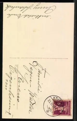 Foto-AK Amag Nr. 63255/5: Kleiner Junge mit Ostereiern, Ostergruss