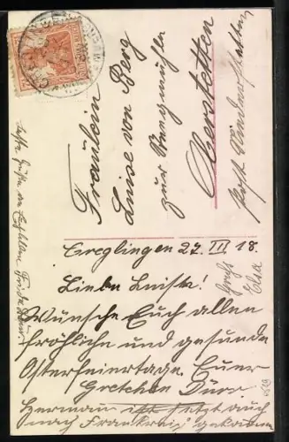 Foto-AK Amag Nr. 61250/1: Kleines Mädchen mit Ostereiern, Ostergruss