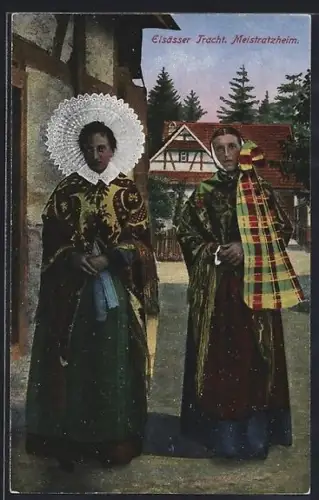 AK Alsace, Meistratzheim, Frauen in elsass-lothringischer Tracht