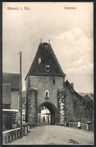 AK Börsch i. Els., Untertor mit Strassenpartie