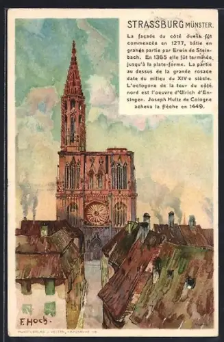 Künstler-AK F. Hoch: Strassburg, Der Münster