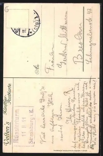 Künstler-AK F. Hoch: Strassburg, Der Münster