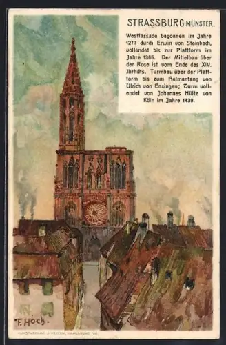 Künstler-AK F. Hoch: Strassburg, Der Münster