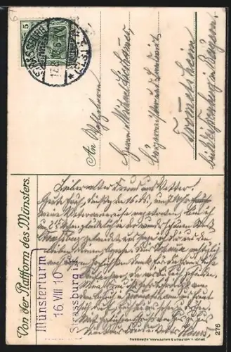 Künstler-AK F. Hoch: Strassburg, Der Münster