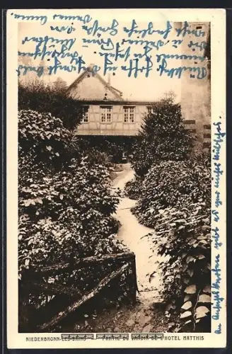 AK Niederbronn-les-Bains, Partie du jardin de l`Hôtel Matthis