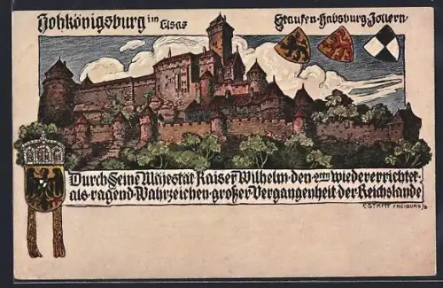 AK Hohkönigsburg, Blick auf die Habsburg