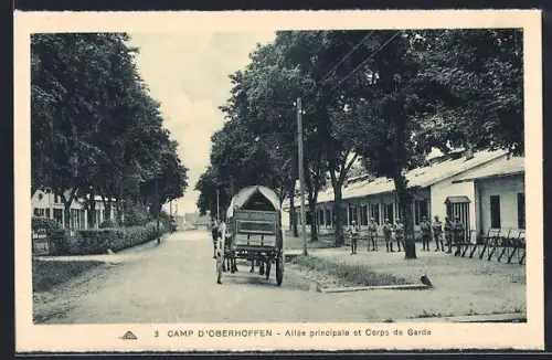 AK Camp d`Oberhofen, Allée principale et Corps de Garde