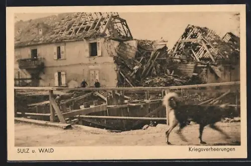 AK Sulz u. Wald, Zerstörtes Wohnhaus