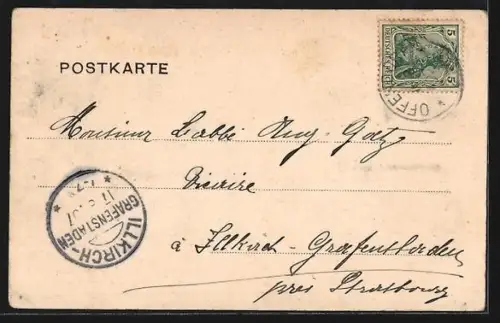 Lithographie Strassburg, Thomaskirche und Thomasstift, Passepartout