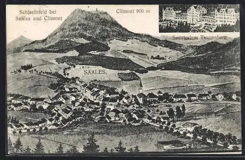 AK Saal, Ansicht mit Climont und Sanatorium Tannenberg