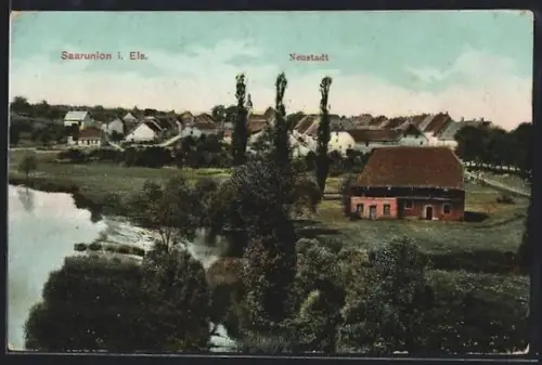 AK Saarunion i. Els., Teilansicht mit Neustadt