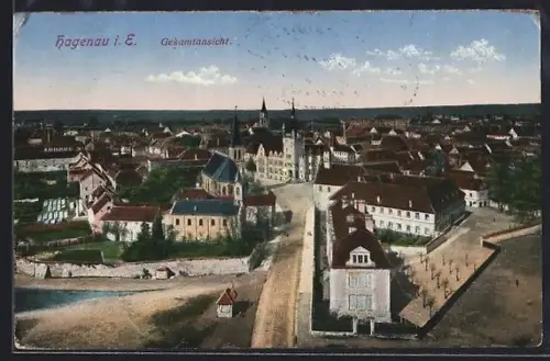 AK Hagenau, Gesamtansicht mit Kirche