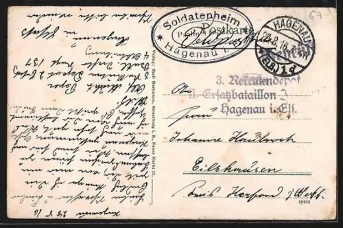 AK Hagenau, Gesamtansicht mit Kirche