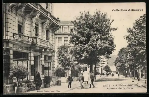 AK Aix-les-Bains, Avenue de la Gare, Hotel des Bergues New-York