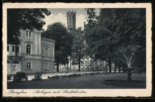 AK Bunzlau, Anlagen mit Stadttheater