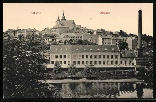 AK Iglau, Teilansicht mit Kirche, Ostseite
