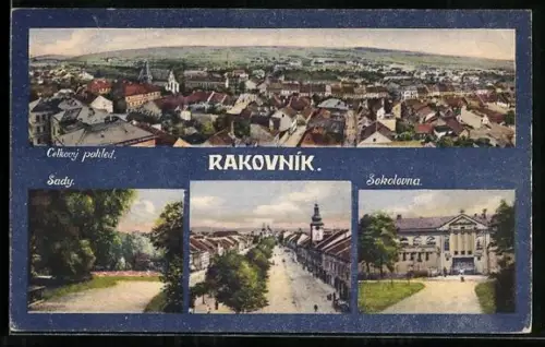 AK Rakovník, Celkový pohled, Sokolovna, Sady