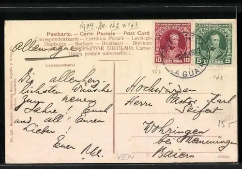 AK Macuto-Malecón, Strassenpartie mit Palmen