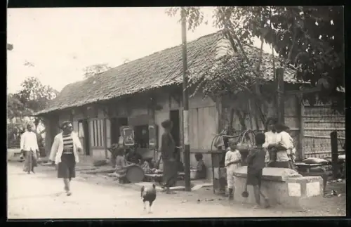 AK Jakarta, Strassenpartie mit Einheimischen 1928