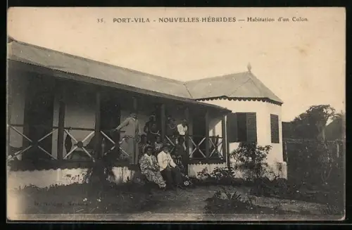 AK Port-Vila-Nouvelles-Hébrides, Habitation d`un Colon