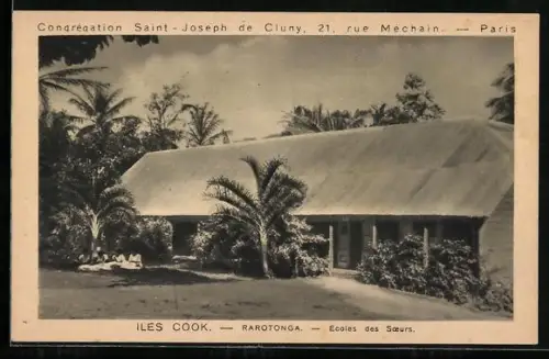AK Rarotonga /Iles Cook, Ecoles des Soeurs, Paris, Congrégation Saint-Joseph de Cuny, 21, Rue Méchain