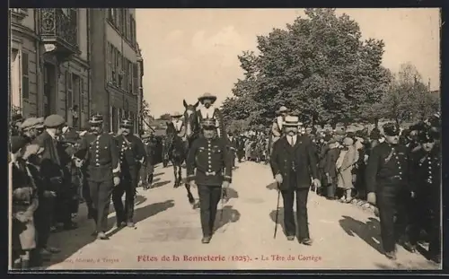 AK Troyes, Fêtes de la Bonneterie 1925, La Tête du Cortège