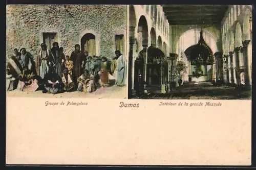 AK Damas, Groupe de Palmyriens, Intérieur de la grande Mosquée