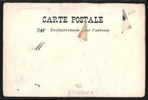 AK Noumea, Panorama mit Einheimischen