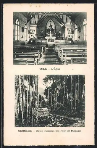 AK Yule, L`Église, Ononghe, Route traversant une Forêt de Pandanus