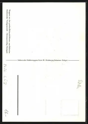 Künstler-AK Lüben, Stadtwappen