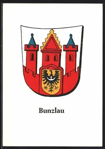 Künstler-AK Bunzlau, Stadtwappen