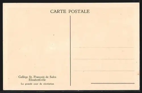 AK Elisabethville, Collège St. Francois de Sales, La grande cour de récréation