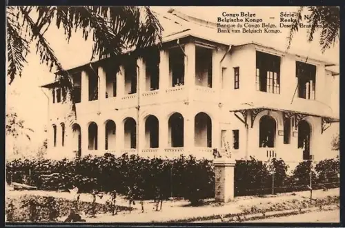 AK Congo Belge / Belgisch Kongo, Banque du Congo Belge, Bank van Belgisch Congo