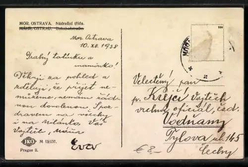AK Mor. Ostrava, Nadrazni trida, Strassenbahn