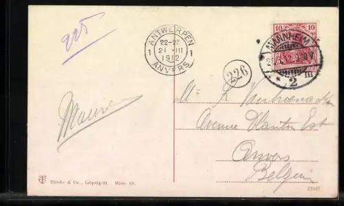 AK Mannheim, Strassenbahnen, Planken, Geschäfte, Kutschen