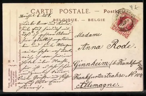 AK Bruxelles, Le Grand Hôtel et le Boulevard Anspach, Strassenbahn