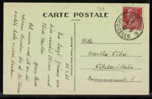 AK Thionville, Pont des Alliés, Strassenbahn