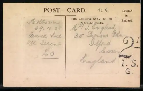 AK Melbourne, Collins Street, Strassenbahn