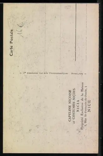 AK Nice, Capeline Nicoise et Costumes Nicois, Mme. Vve. Bessi