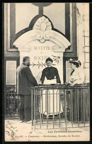 AK Cauterets, Les Pyrénées Illustrées, Néothermes, Buvette du Rocher